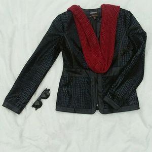 Alligator faux leather jacket